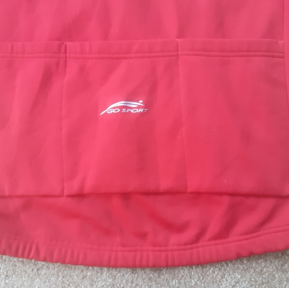 Fleece Cycling/Multisport Jersey By Go Sport,3 Rear Cargo Pockets,Wind Flap, NOS - Picture 8 of 12